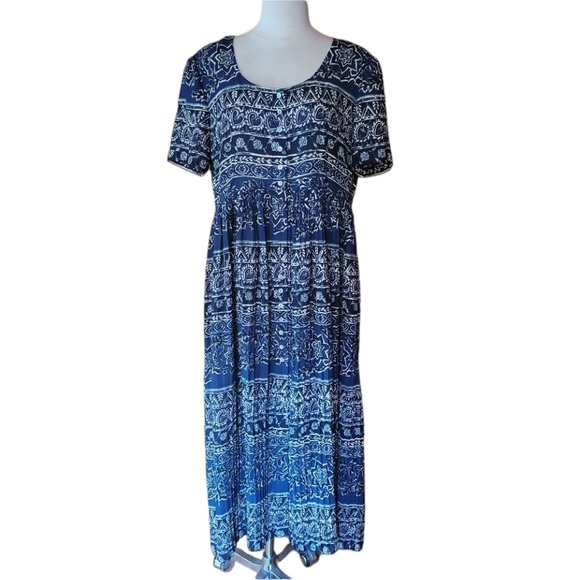 1980s‎ Liz Claiborne Multi-Color Maxi Dress - Picture 1 of 7